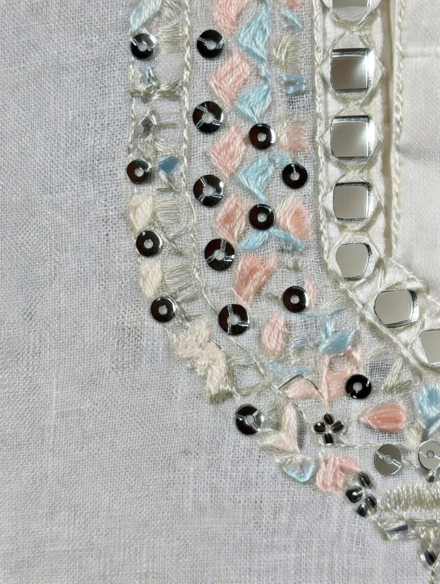Royal Ivory Hand Embroidery Kurta Set