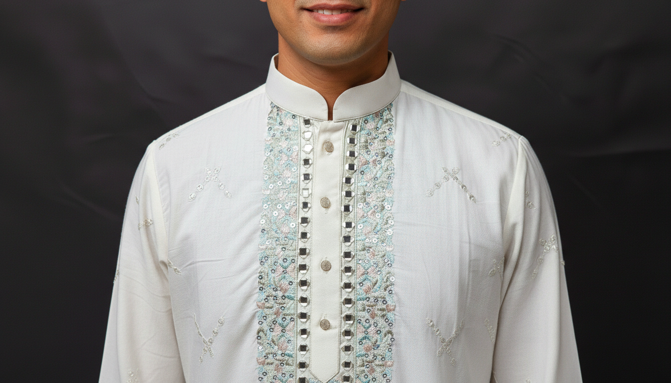 Royal Ivory Hand Embroidery Kurta Set