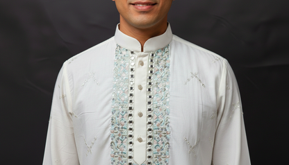 Royal Ivory Hand Embroidery Kurta Set