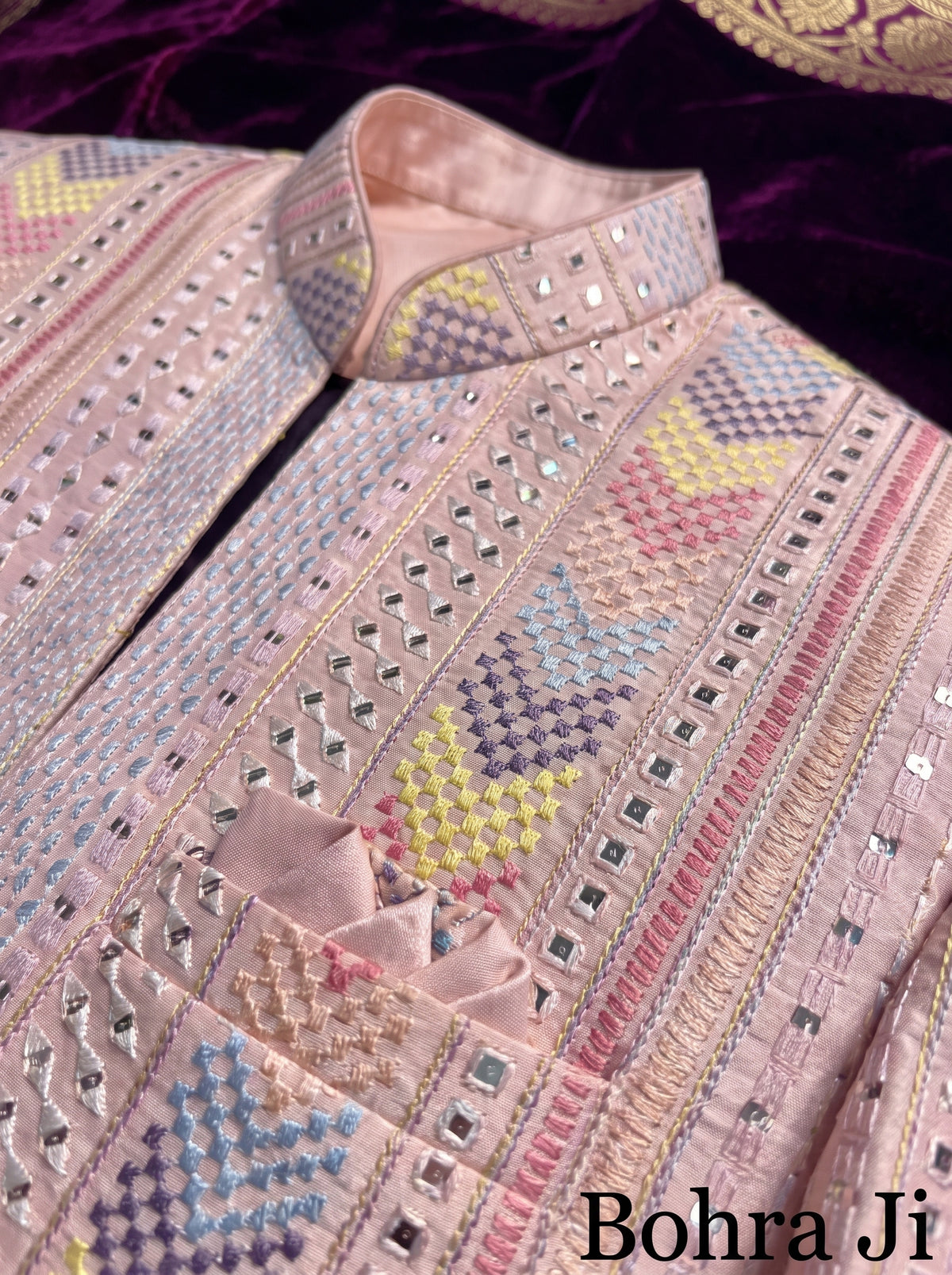 Glaze Pink Open Indo Jacket/ Set