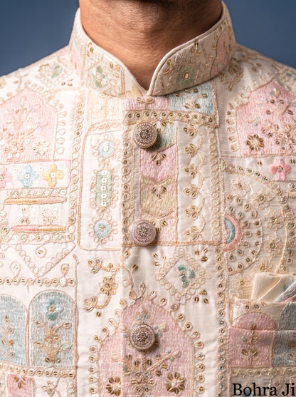Abstract Multicolor Sherwani Set
