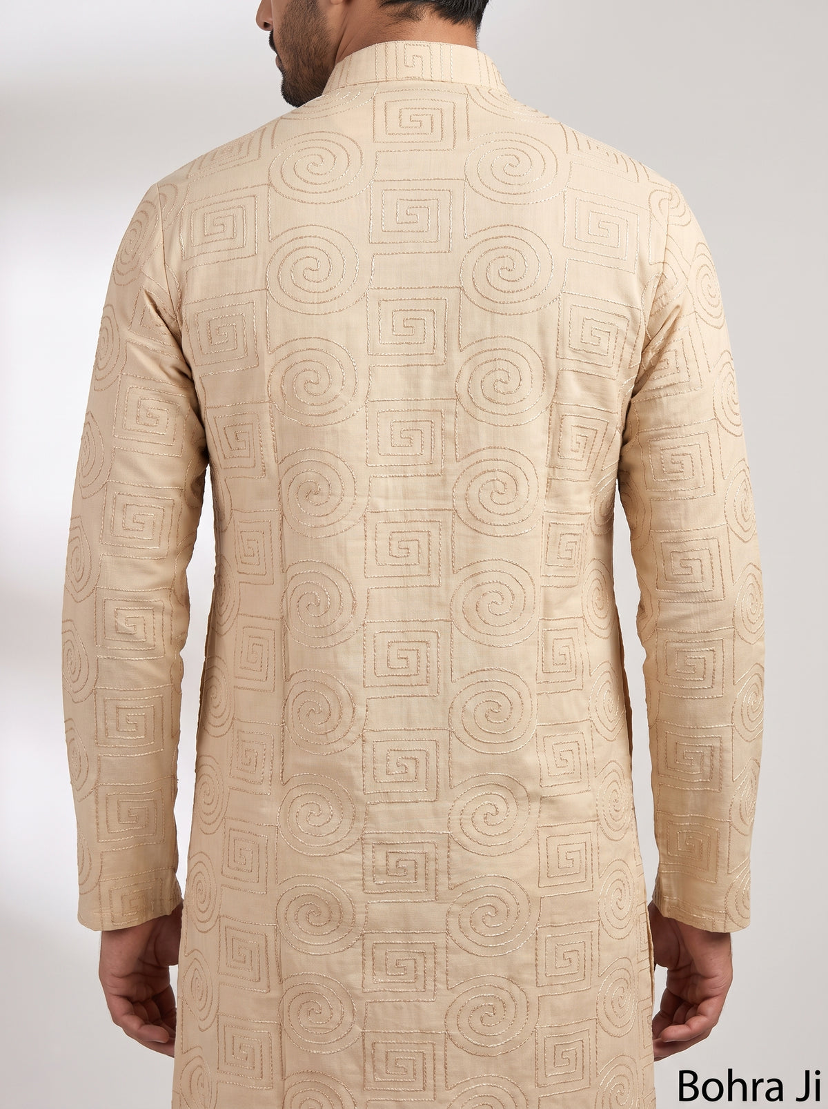 Beige Zari work Kurta/ Set