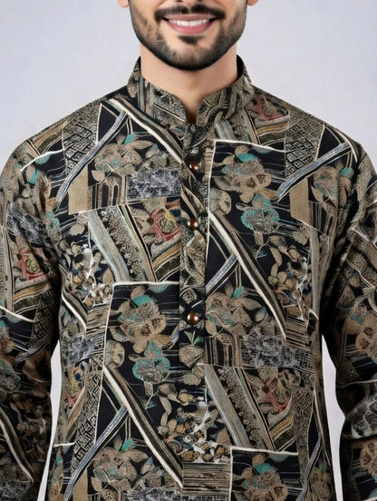 Premium Abstract Digital Print Kurta