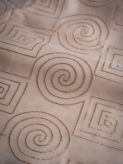Premium Light Peach Zari Work Kurta
