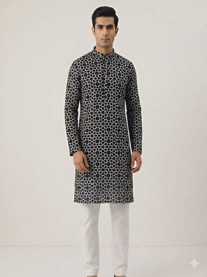 Premium Black Threadwork Kurta/ Set
