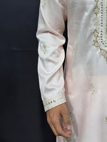 Royal Pink Designer Embroidered Kurta Set